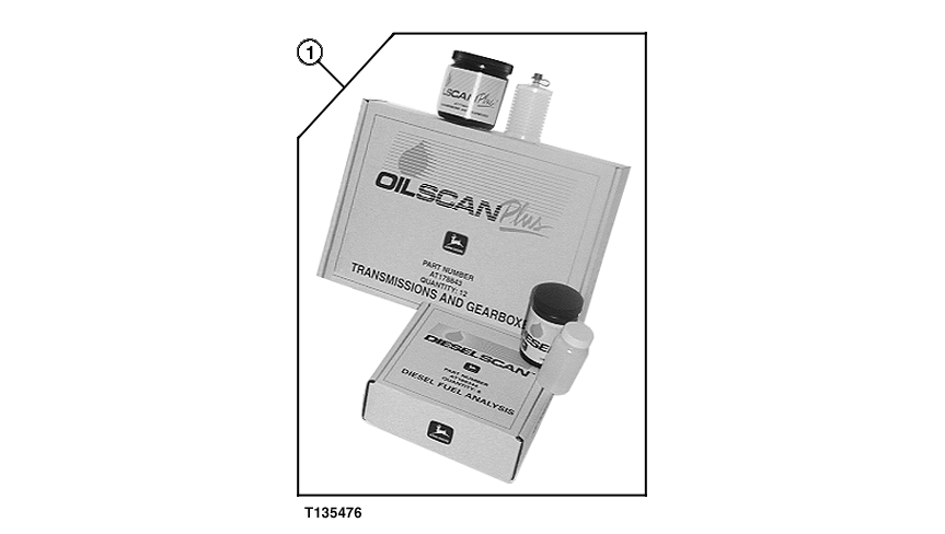 Схема запчастей John Deere 90B - 19 - FLUID ANALYSIS PRODUCTS (DIESELSCAN TEST KIT) 90 - DECALS, ENGINE OIL AND GASKET SETS