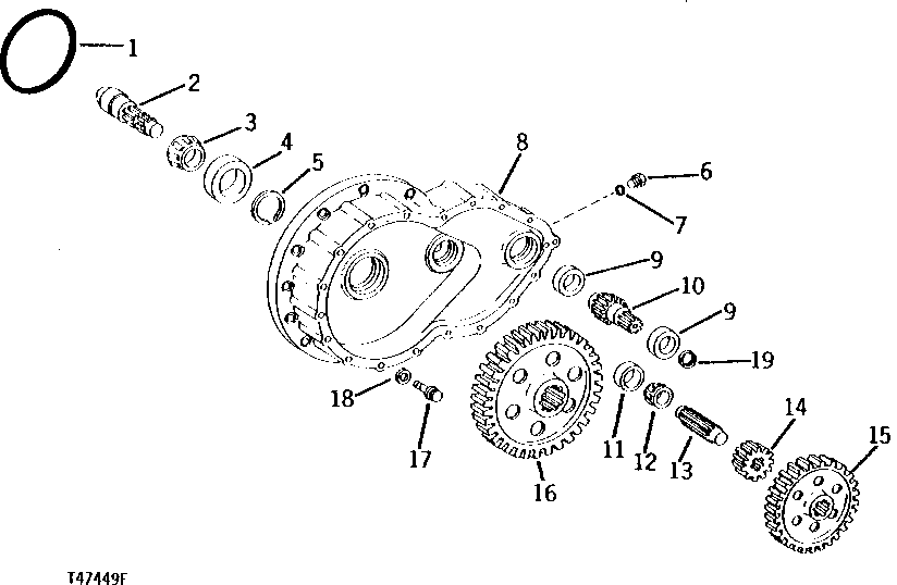 Схема запчастей John Deere 90 - 3 - TRACK DRIVE GEAR CASE AND GEARS 250 - AXLES AND SUSPENSION SYSTEMS 2