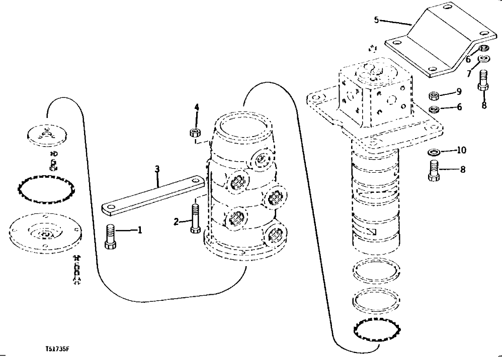 Схема запчастей John Deere 90 - 19 - ROTARY MANIFOLD ATTACHING HARDWARE 260 - AXLES AND SUSPENSION SYSTEMS 2