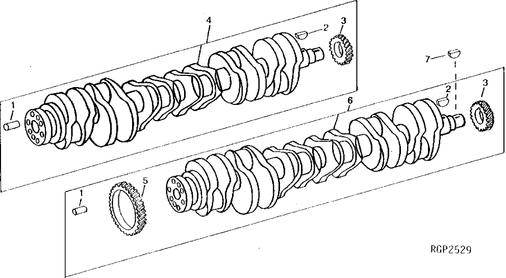 Схема запчастей John Deere 90 - 1 - CRANKSHAFT 401 - ENGINE 4