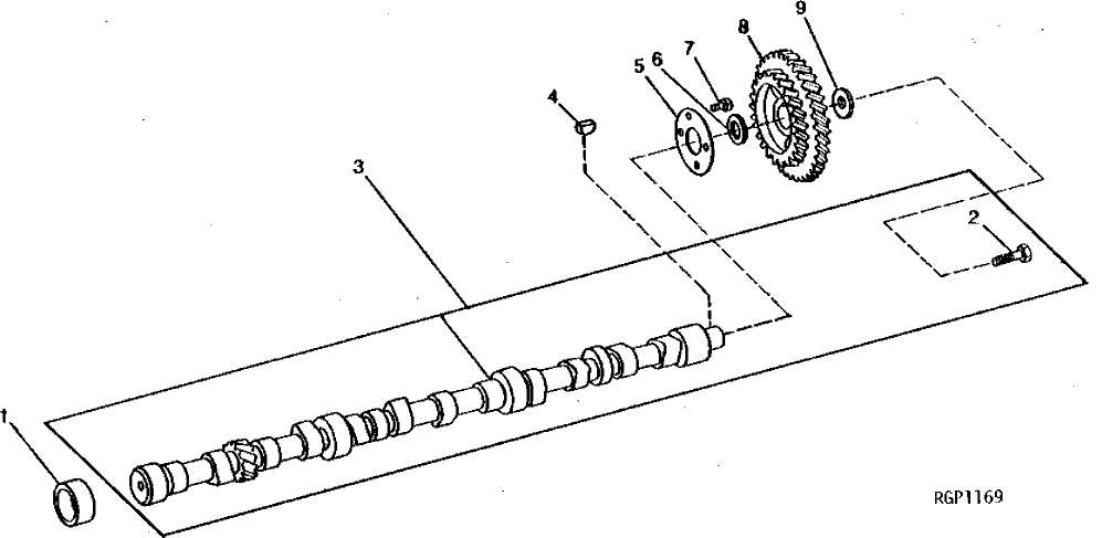 Схема запчастей John Deere 90 - 1 - CAMSHAFT AND GEAR 402 - ENGINE 4