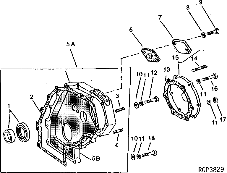 Схема запчастей John Deere 90 - 6 - TIMING GEAR COVER 402 - ENGINE 4