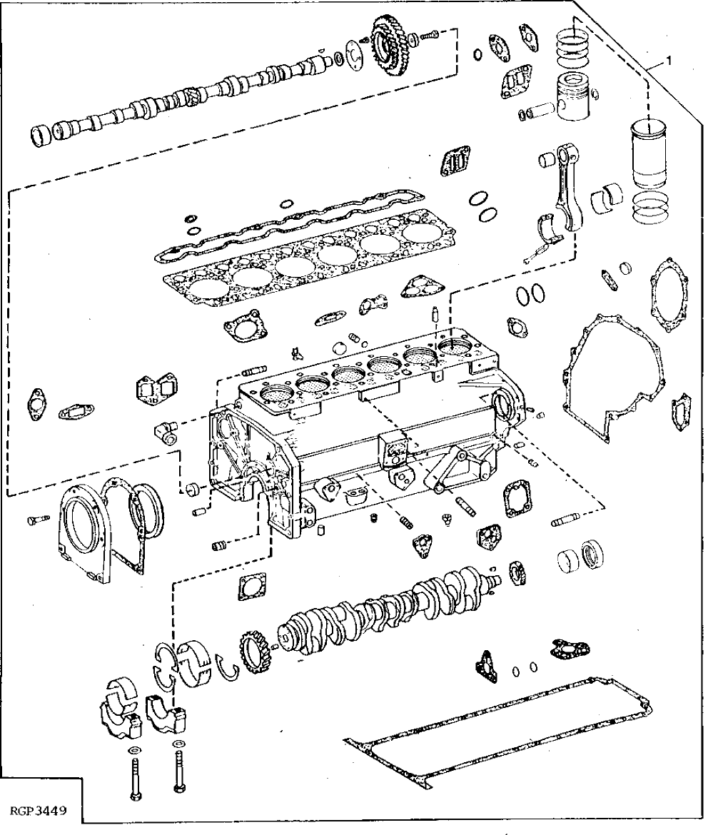 Схема запчастей John Deere 90 - 8 - ENGINE SHORT BLOCK 404 - ENGINE 4