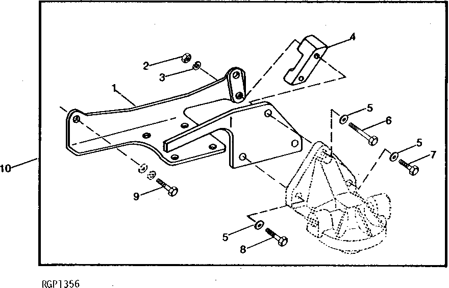 Схема запчастей John Deere 90 - 21 - ENGINE OIL BYPASS FILTER BRACKET KIT 407 - ENGINE 4