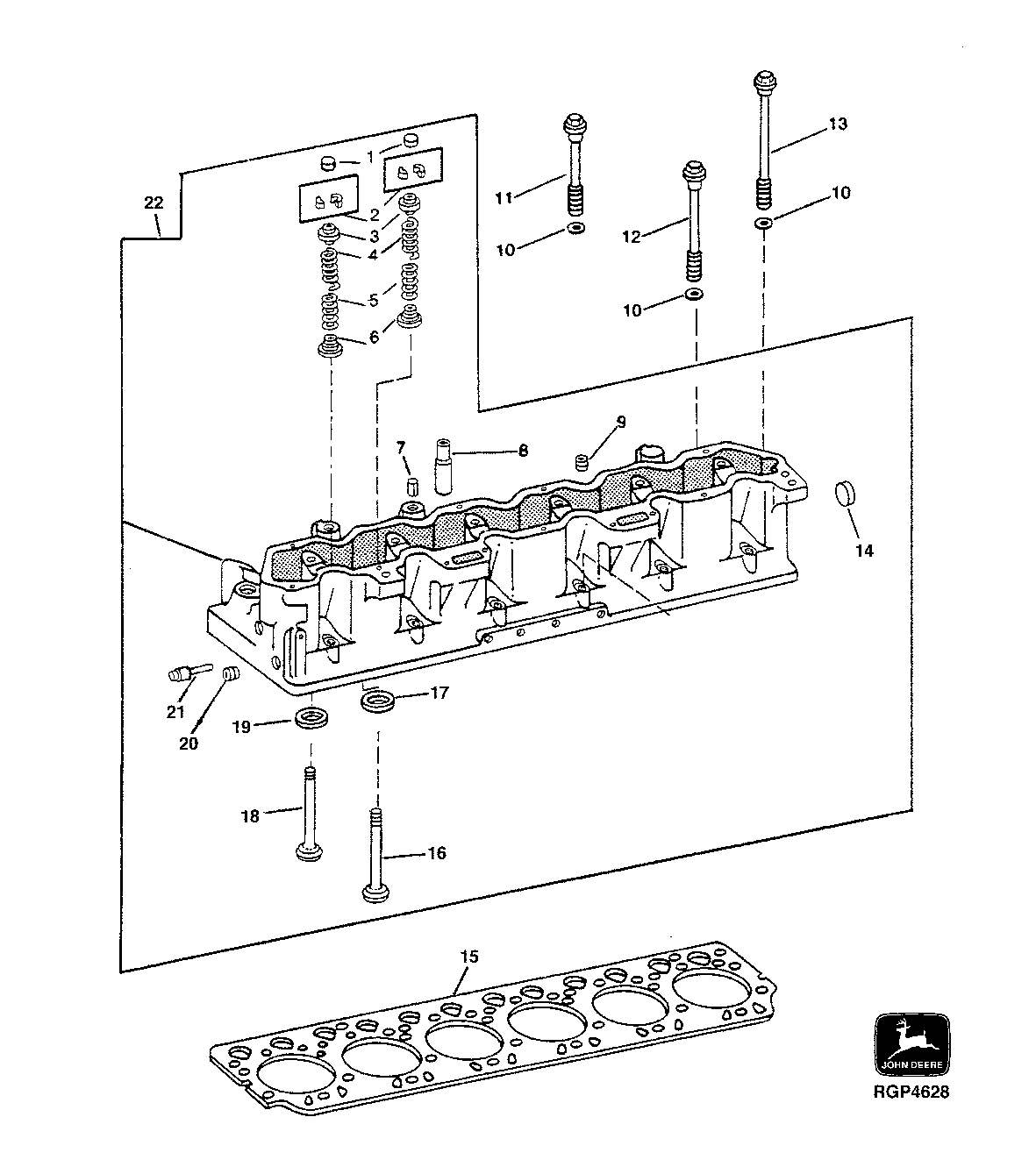 Схема запчастей John Deere 90 - 6 - REPLACEMENT CYLINDER HEAD AND VALVES 409 - ENGINE 4