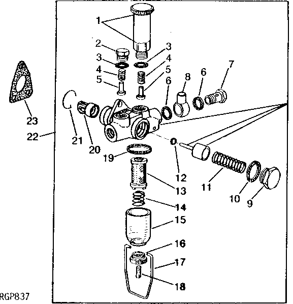 Схема запчастей John Deere 90 - 18 - FUEL TRANSFER PUMP 413 - ENGINE 4