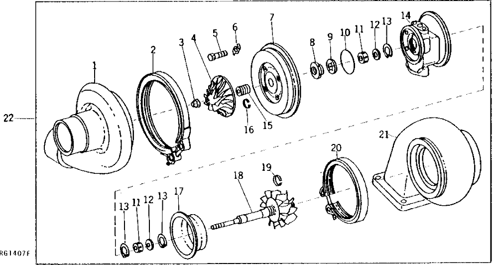 Схема запчастей John Deere 90 - 6 - TURBOCHARGER 416 - ENGINE 4