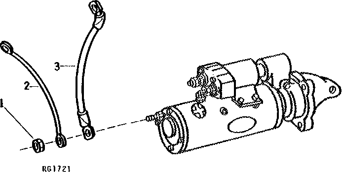 Схема запчастей John Deere 90 - 2 - STARTING MOTOR GROUND CABLE 422 - ENGINE 4