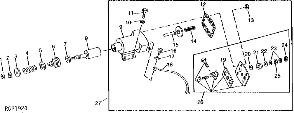 Схема запчастей John Deere 90 - 5 - STARTER SOLENOID SWITCH 422 - ENGINE 4