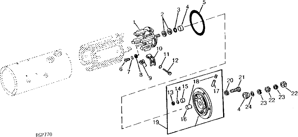 Схема запчастей John Deere 90 - 10 - STARTER COMMUTATOR END FRAME 422 - ENGINE 4