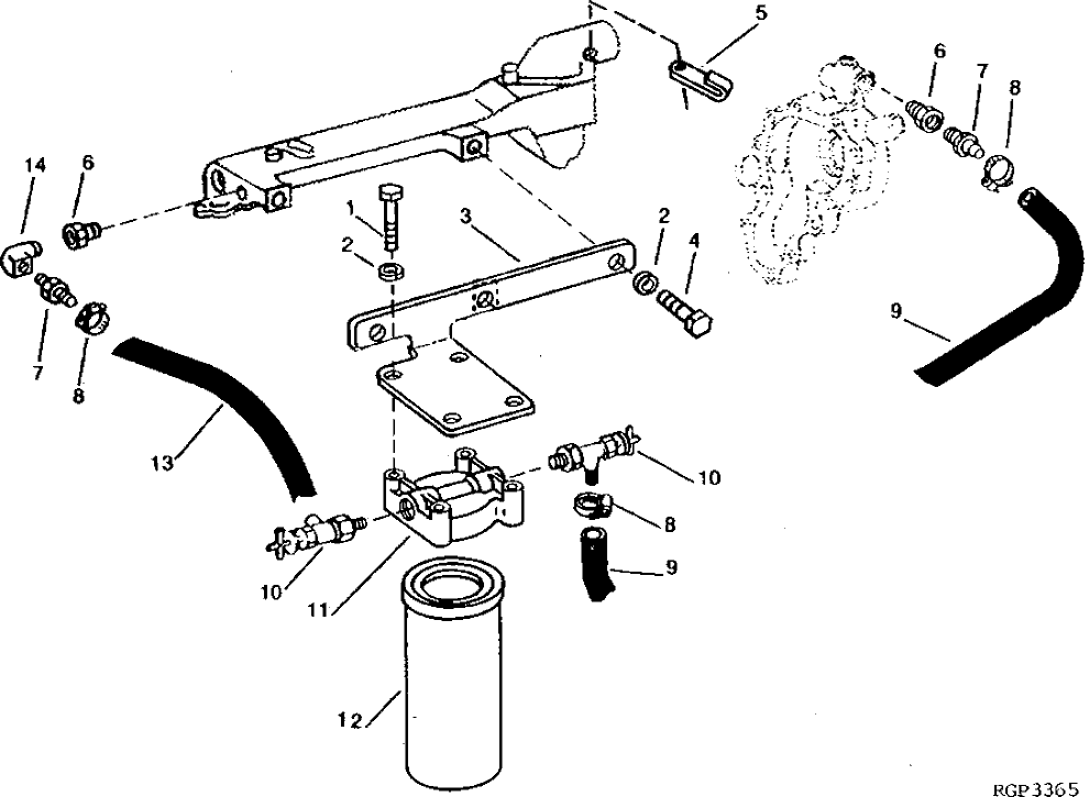 Схема запчастей John Deere 90 - 10 - ENGINE COOLANT CONDITIONER FILTER 510 - ENGINE AUXILIARY SYSTEMS 5