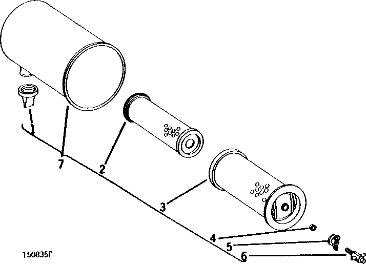 Схема запчастей John Deere 90 - 2 - AIR CLEANER 520 - ENGINE AUXILIARY SYSTEMS 5