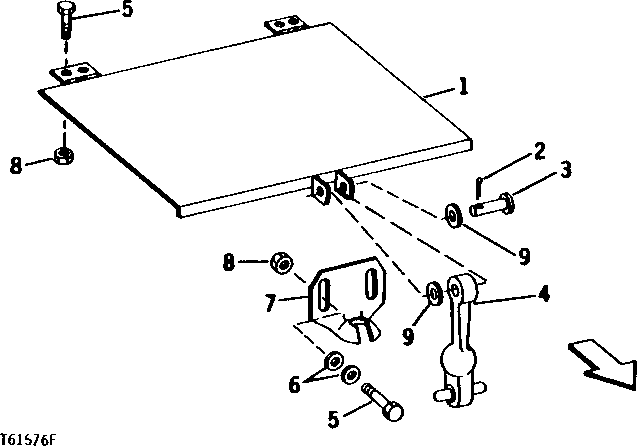 Схема запчастей John Deere 90 - 3 - BATTERY COVER AND ANCHOR 1671 - ELECTRICAL SYSTEMS 16