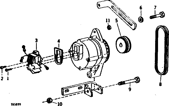 Схема запчастей John Deere 90 - 1 - ALTERNATOR AND REGULATOR MOUNTING 1672 - ELECTRICAL SYSTEMS 16