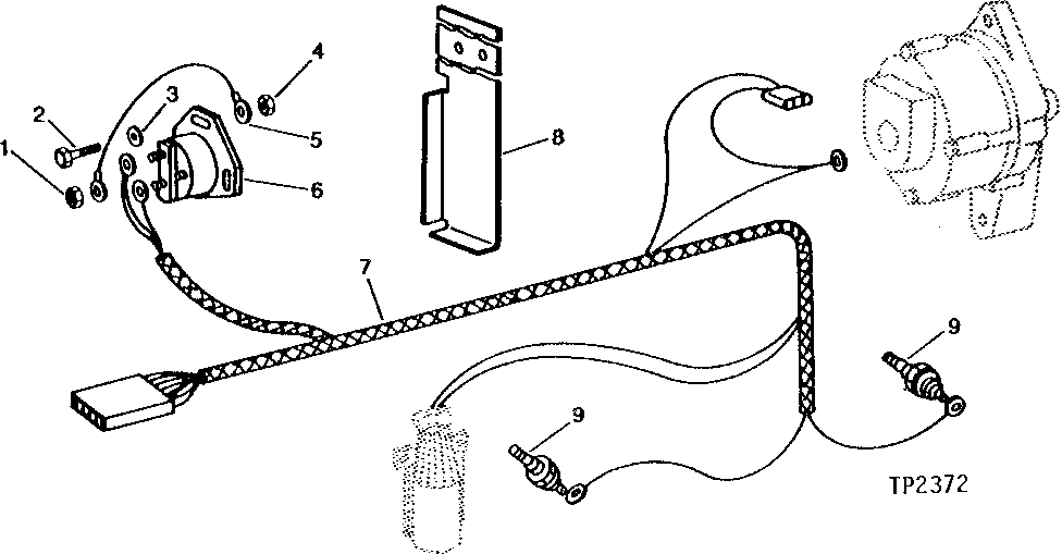 Схема запчастей John Deere 90 - 2 - ENGINE WIRING HARNESS 1674 - ELECTRICAL SYSTEMS 16