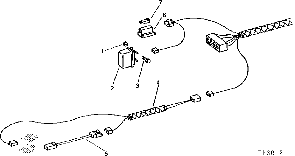 Схема запчастей John Deere 90 - 3 - ENGINE STOP WARNING RELAY AND ENGINE TEMPERATURE HARNESS 1674 - ELECTRICAL SYSTEMS 16