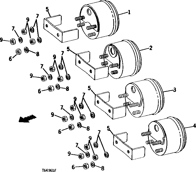 Схема запчастей John Deere 90 - 2 - FUEL, PRESSURE, AND TEMPERATURE GAUGES 1676 - ELECTRICAL SYSTEMS 16