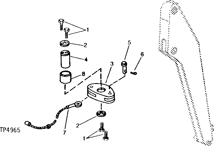 Схема запчастей John Deere 90 - 2 - COUNTERWEIGHT CABLE PIVOT 1749 - FRAME, CHASSIS, OR SUPPORTING STRUCTURE 17