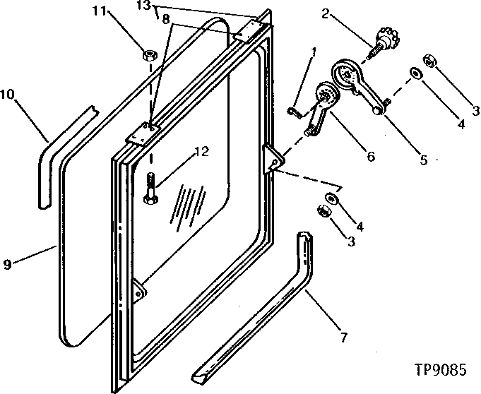 Схема запчастей John Deere 90 - 4 - CAB REAR WINDOW 1810 - OPERATORS STATION 18