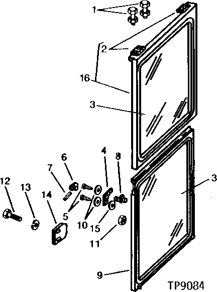 Схема запчастей John Deere 90 - 17 - CAB WINDSHIELD 1810 - OPERATORS STATION 18