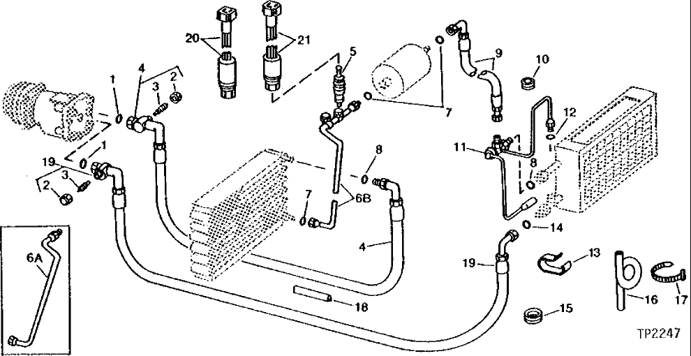 Схема запчастей John Deere 90 - 5 - AIR CONDITIONER REFRIGERANT LINES AND HOSES 1830 - OPERATORS STATION 18