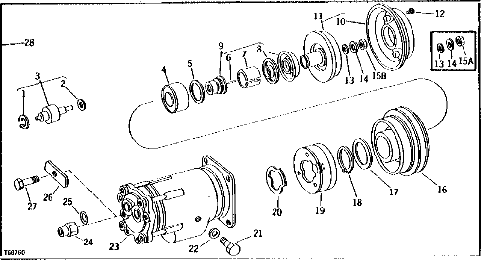 Схема запчастей John Deere 90 - 2 - COMPRESSOR, COIL, CLUTCH AND PULLEY 1830 - OPERATORS STATION 18