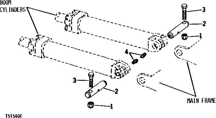 Схема запчастей John Deere 90 - 3 - BOOM CYLINDER PINS TO MAIN FRAME 3340 - BACKHOE AND EXCAVATOR 33