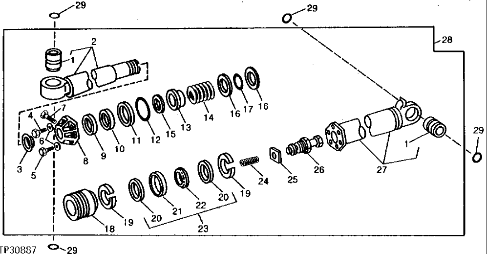 Схема запчастей John Deere 90 - 15 - CROWD CYLINDER 3360 - BACKHOE AND EXCAVATOR 33