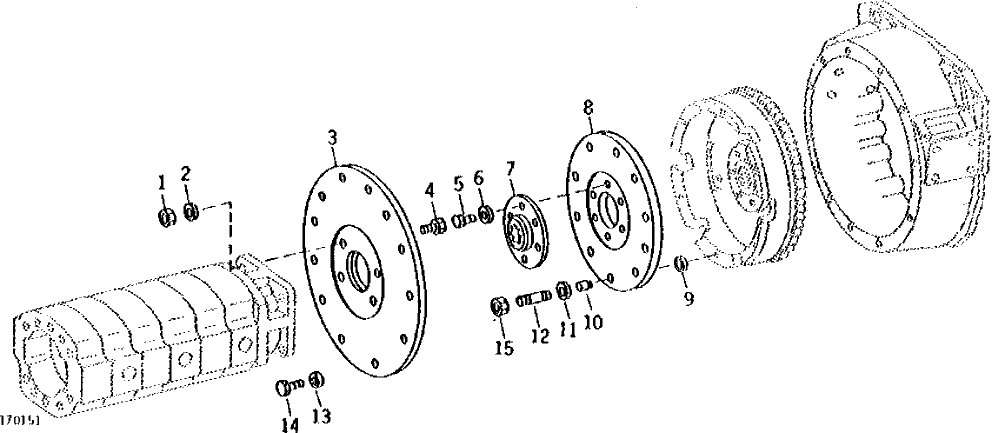 Схема запчастей John Deere 90 - 29 - HYDRAULIC PUMP AND MOUNTING PLATE 3360 - BACKHOE AND EXCAVATOR 33