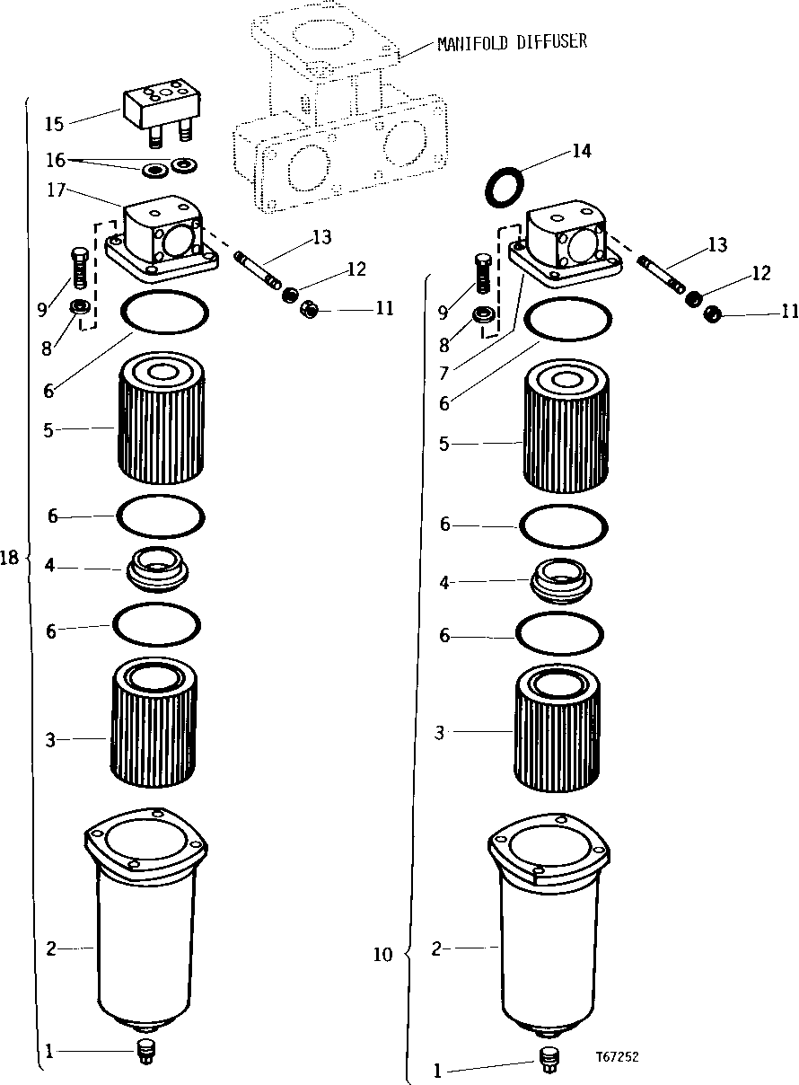 Схема запчастей John Deere 90 - 38 - HYDRAULIC RETURN LINE FILTER 3360 - BACKHOE AND EXCAVATOR 33