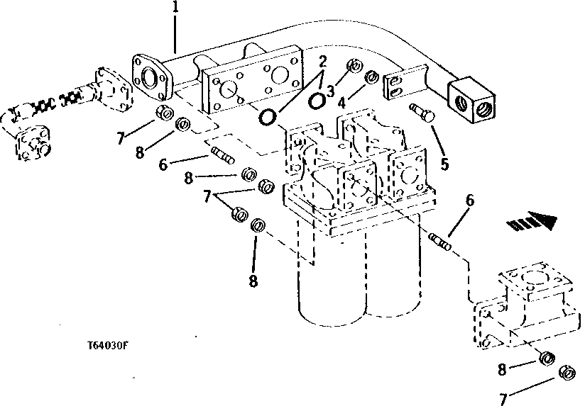 Схема запчастей John Deere 90 - 41 - RETURN MANIFOLD 3360 - BACKHOE AND EXCAVATOR 33