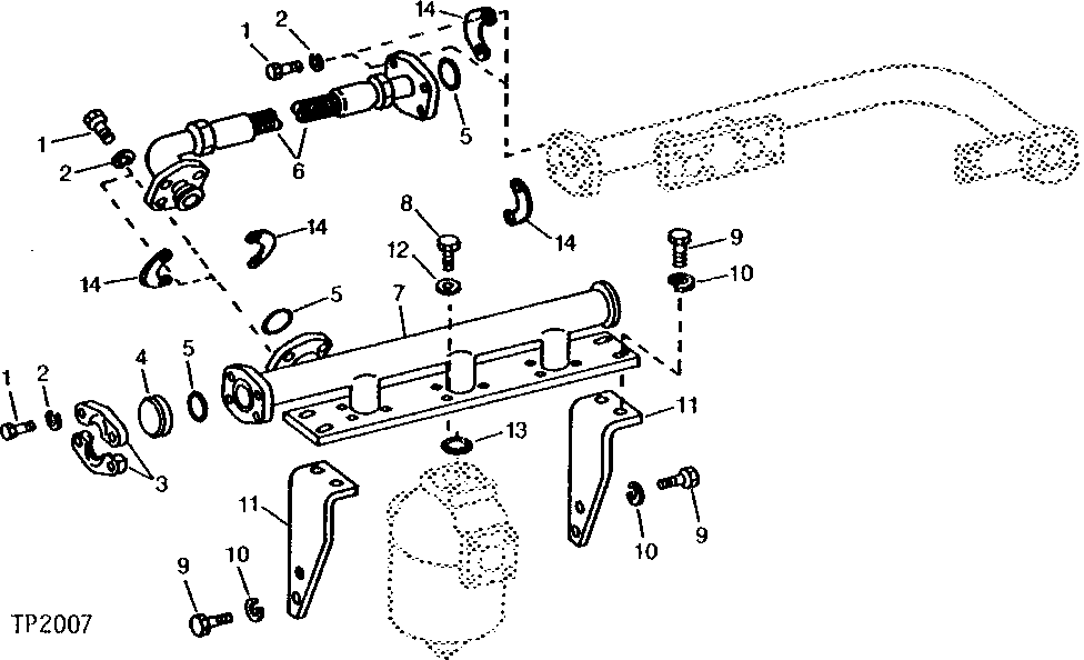 Схема запчастей John Deere 90 - 42 - RETURN FILTER MANIFOLD 3360 - BACKHOE AND EXCAVATOR 33