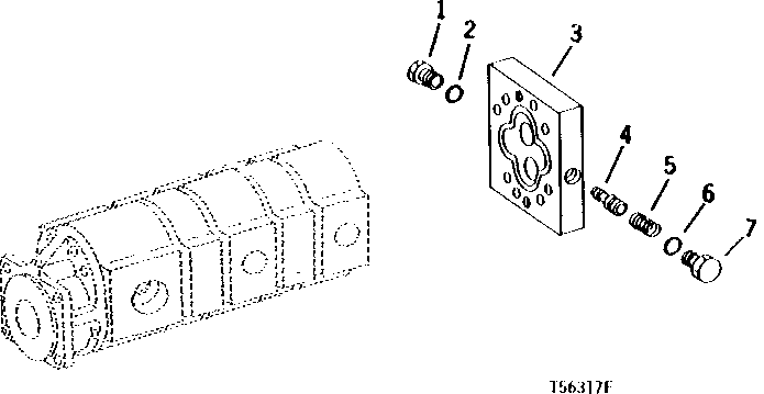 Схема запчастей John Deere 90 - 53 - HYDRAULIC PUMP UNLOADING VALVE 3360 - BACKHOE AND EXCAVATOR 33