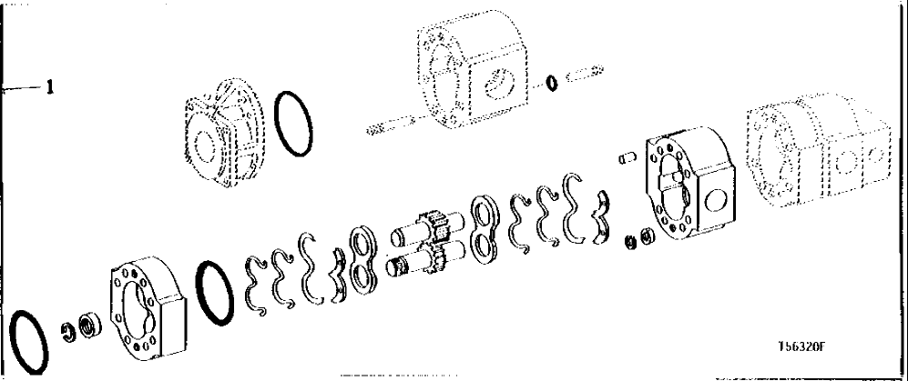 Схема запчастей John Deere 90 - 56 - HYDRAULIC PUMP CENTER SECTION KIT 3360 - BACKHOE AND EXCAVATOR 33