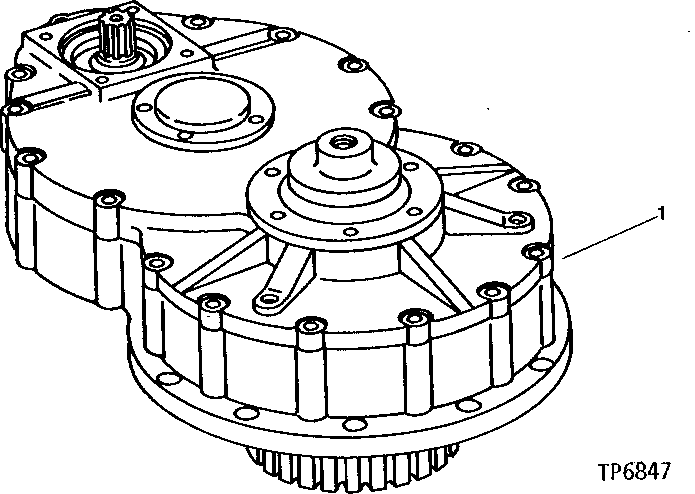 Схема запчастей John Deere 90 - 1 - SWING GEARBOX COVER, CASE, GEARS AND SHAFTS 4350 - SWING, ROTATION OR PIVOTING SYSTEM 43