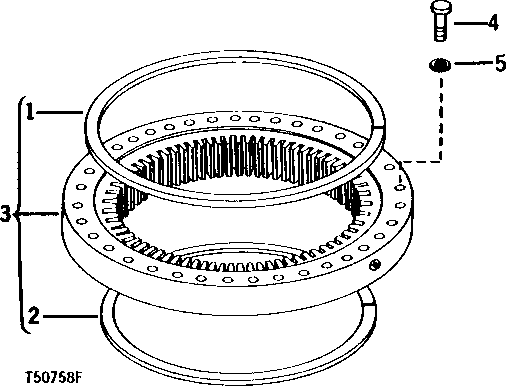 Схема запчастей John Deere 90 - 4 - SWING BEARING 4350 - SWING, ROTATION OR PIVOTING SYSTEM 43