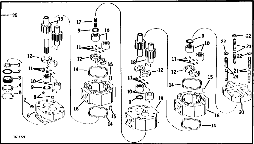 Схема запчастей John Deere 90 - 5 - FRONT SWING MOTOR 4360 - SWING, ROTATION OR PIVOTING SYSTEM 43