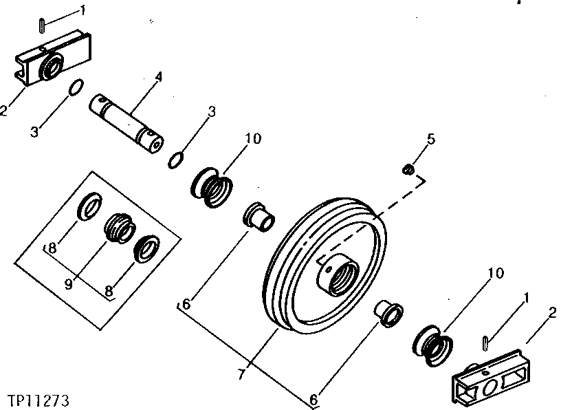 Схема запчастей John Deere 90 - 2 - IDLER WHEEL 130 - TRACKS 1