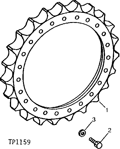 Схема запчастей John Deere 90 - 7 - TRACK DRIVE SPROCKET 130 - TRACKS 1