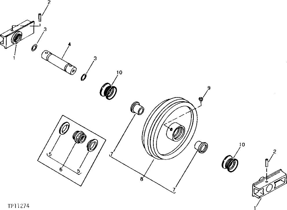 Схема запчастей John Deere 90 - 2 - IDLER WHEEL 130 - TRACKS 1