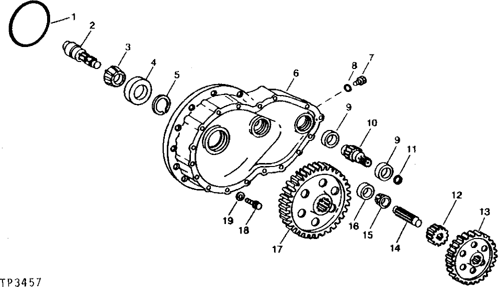 Схема запчастей John Deere 90 - 2 - PROPEL GEARBOX CASE AND GEARS 250 - AXLES AND SUSPENSION SYSTEMS 2