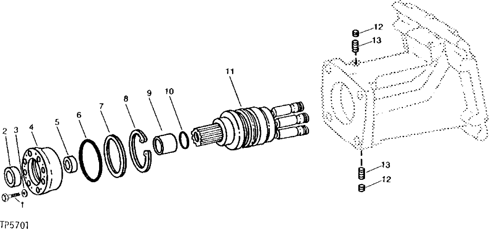 Схема запчастей John Deere 90 - 5 - PROPEL MOTOR 260 - AXLES AND SUSPENSION SYSTEMS 2