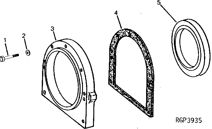 Схема запчастей John Deere 90 - 4 - CRANKSHAFT OIL SEAL AND HOUSING 401 - ENGINE 4