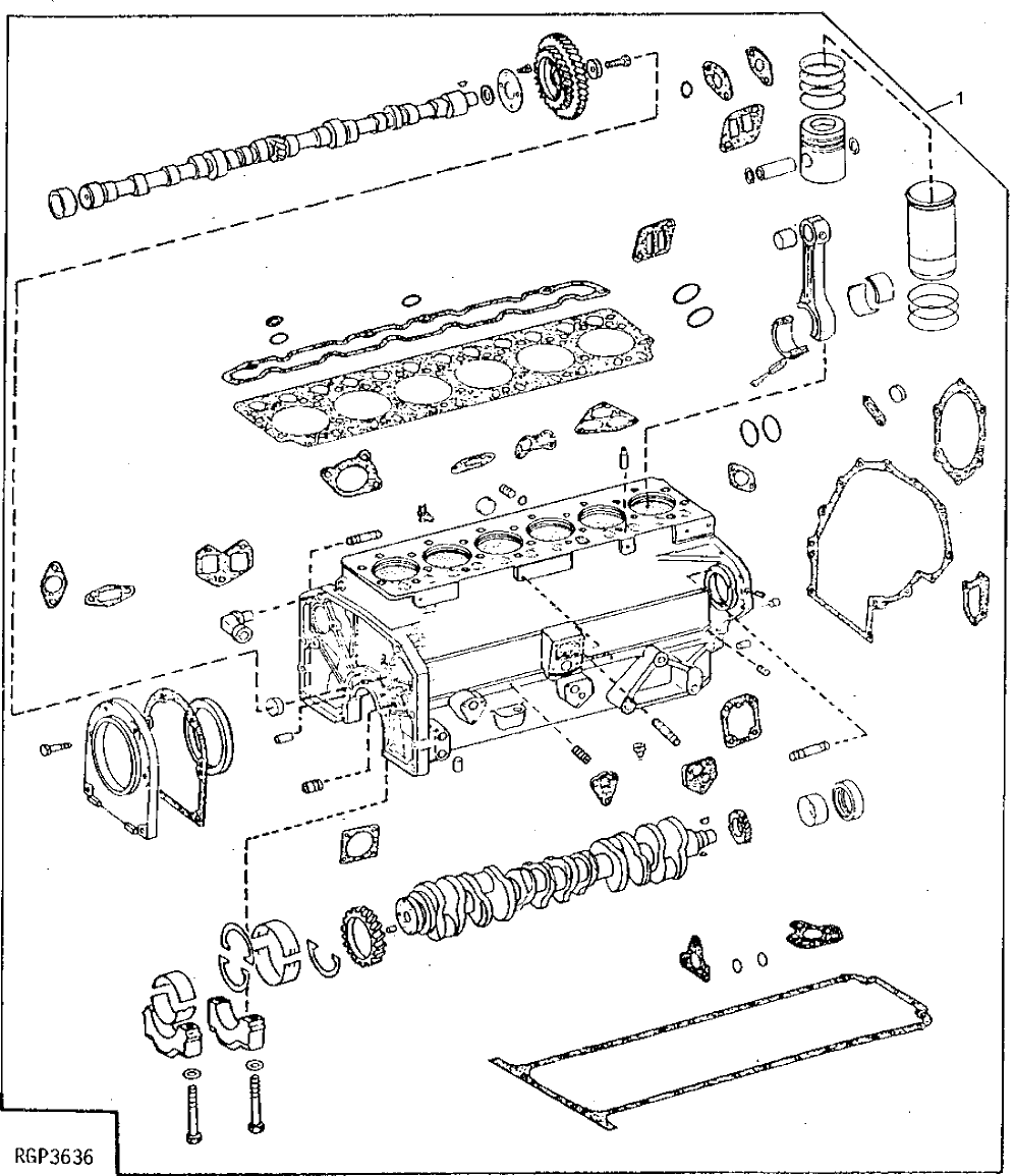 Схема запчастей John Deere 90 - 8 - ENGINE SHORT BLOCK 404 - ENGINE 4