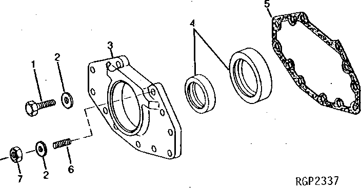 Схема запчастей John Deere 90 - 10 - CRANKSHAFT OIL SEAL AND HOUSING 404 - ENGINE 4