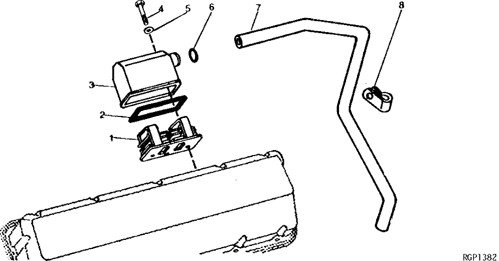 Схема запчастей John Deere 90 - 1 - CRANKCASE VENTILATOR 408 - ENGINE 4