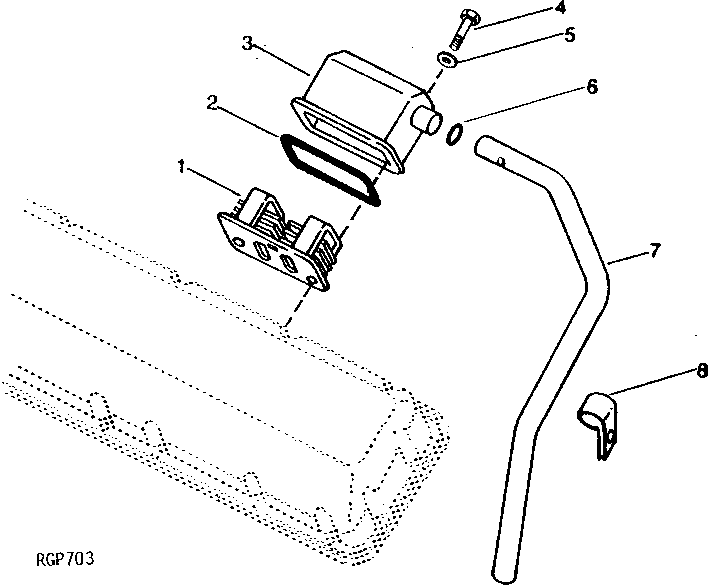 Схема запчастей John Deere 90 - 2 - CRANKCASE VENTILATOR 408 - ENGINE 4