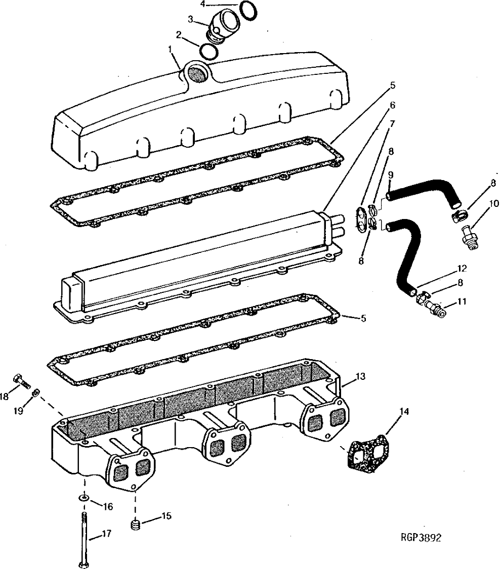 Схема запчастей John Deere 90 - 6 - AFTERCOOLER AND INTAKE MANIFOLD 414 - ENGINE 4