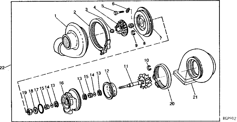 Схема запчастей John Deere 90 - 6 - TURBOCHARGER 416 - ENGINE 4