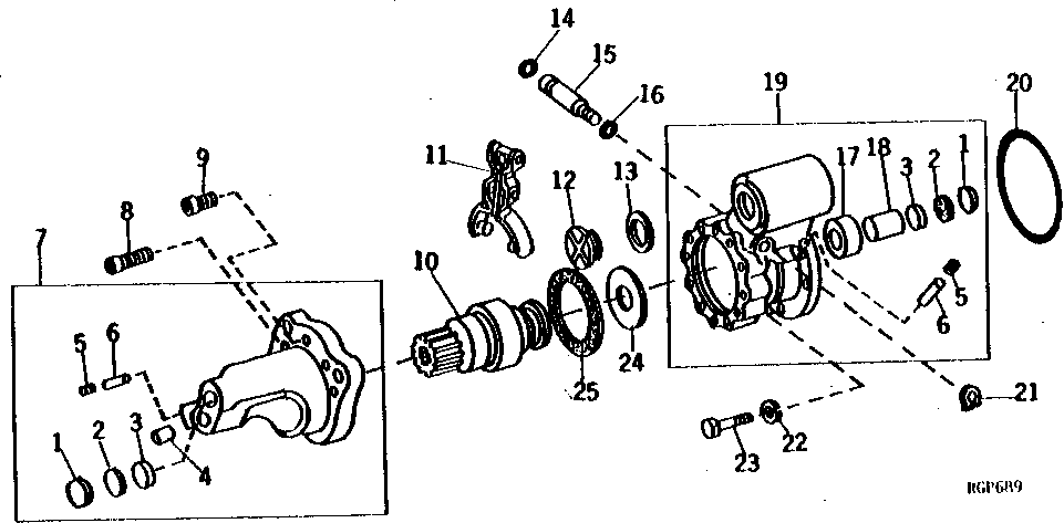 Схема запчастей John Deere 90 - 8 - STARTER DRIVE END HOUSING AND DRIVE 422 - ENGINE 4